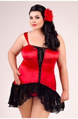 Schwarz/rotes Kleid von Andalea Dessous
