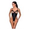 Schwarzer Kunstleder Body von Passion