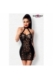 Schwarzes Wetlook Minikleid von Saresia