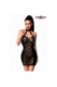 Schwarzes Wetlook Minikleid von Saresia