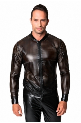 Schwarze Powerwetlook Jacke von Noir Handmade Chaos Collection