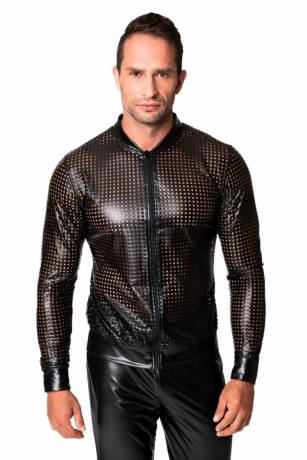 Schwarze Powerwetlook Jacke von Noir Handmade Chaos Collection