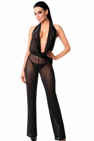 Bodystocking mit Wasserfallausschnitt von Noir Handmade