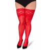 Halterlose Strümpfe Paloma rot von Legg Story XTra Size