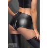 High waist Powerwetlook Shorts mit Reißverschluss