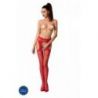 Strumpfhose im Strapsenlook - Rot