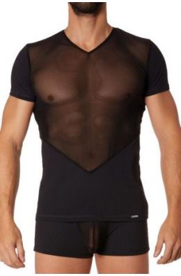 Halbtransparentes T-Shirt in Schwarz für Männer