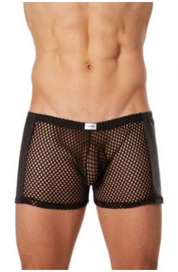 Boxer Shorts aus Netz und einem glänzenden Wetlook-Material