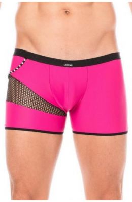 Die Shorts sind aus einem dehnbaren und blickdichten Stoff in Pink