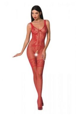 Ouvert Catsuit mit Muster - Rot