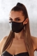 2-lagige Maske aus perforiertem Kunstleder im Wetlook - Baumwolle Oeko Tex