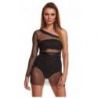Schwarz/silbernes Minikleid STElena001 von Demoniq Silver Touch Collection